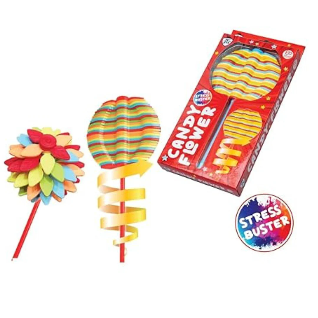 Kidsbestie-Candy Flower Toy, for Kids, Stress Relief Toy - Colourful Twisting and Rotating Fidget Spinner