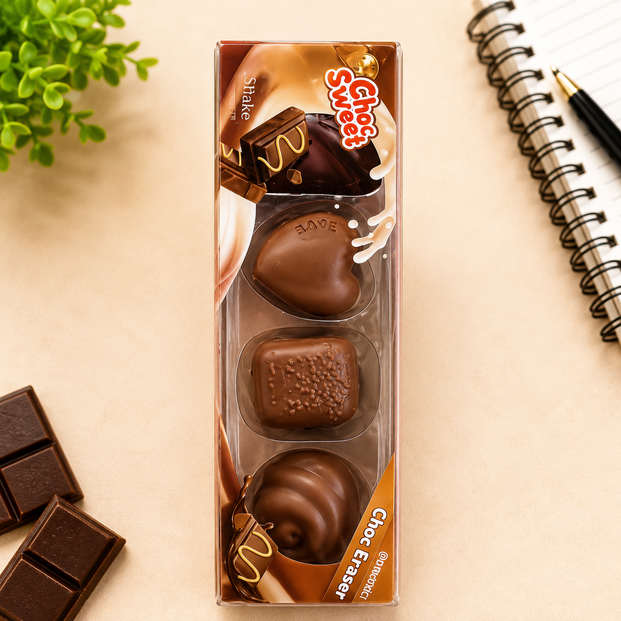Choco Sweet Eraser Set – Cute Chocolate Shape Erasers | KB