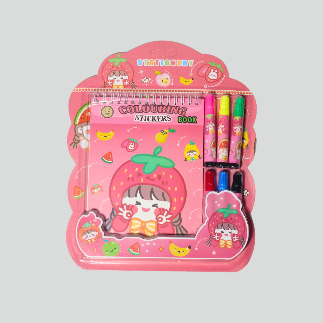 Kidbestie-Coloring Stationery Sticker Book