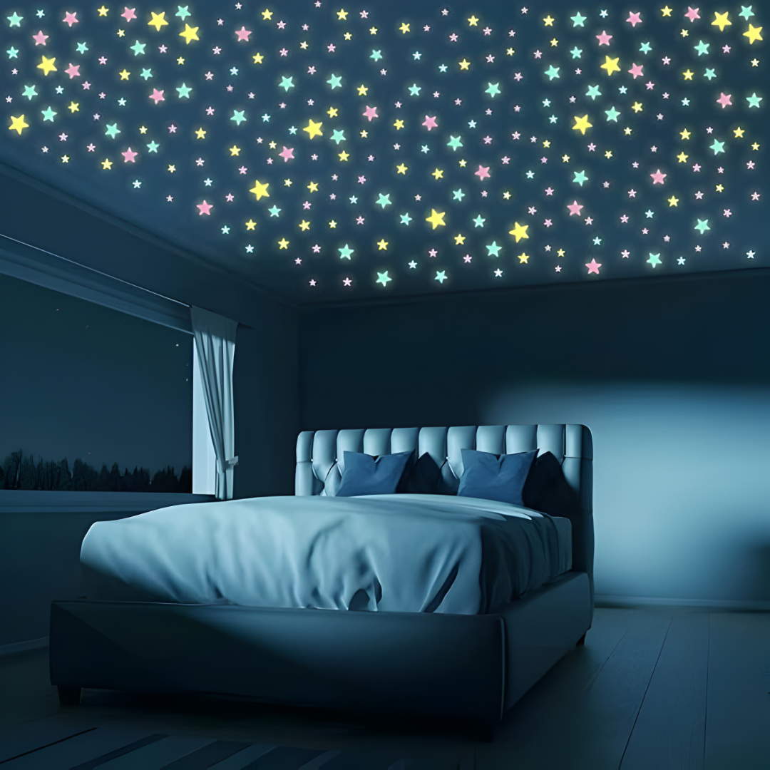 🌟 Glow in the Dark Fluorescent Night Wall Stickers (Multicolor) 🌙✨
