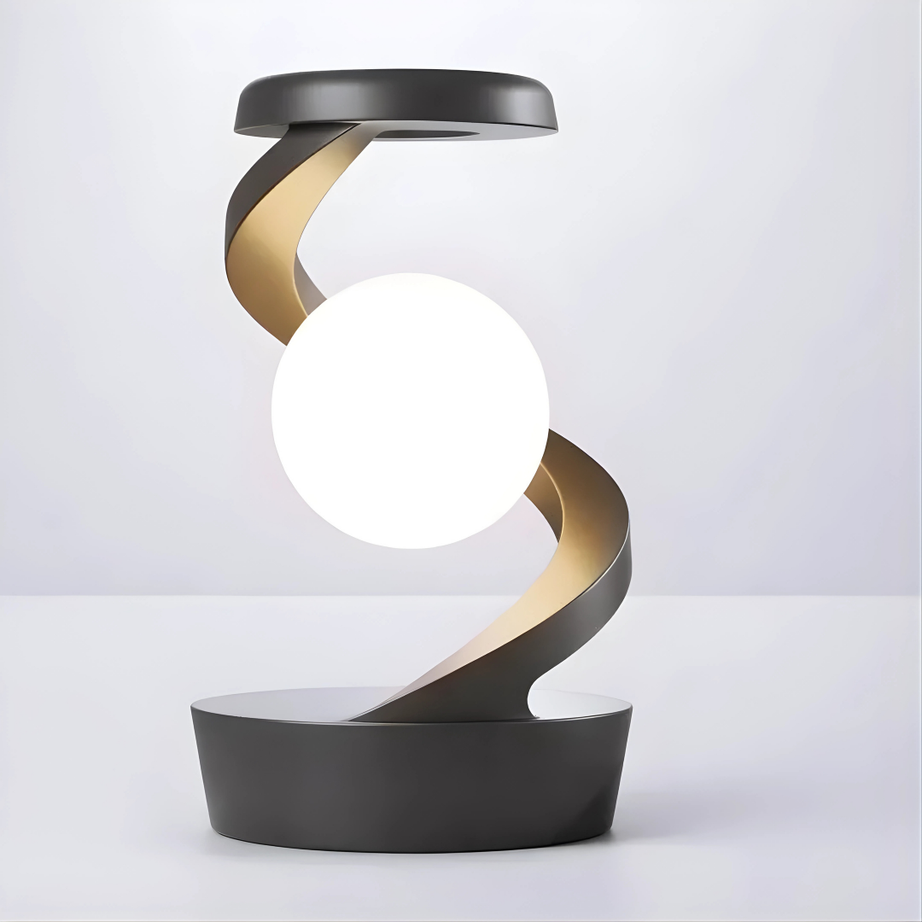 ✨ Rotating Suspension LED Table Lamp with Wireless Charger – 360° Floating RGB Magnetic Night Light (White)