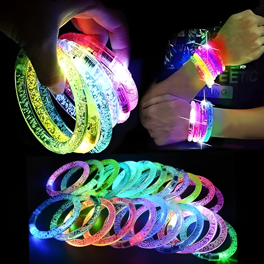 Glow in the Dark LED Bracelets – Luminous Party Bands for Kids & Adults ✨💡🌙 With Random Colors