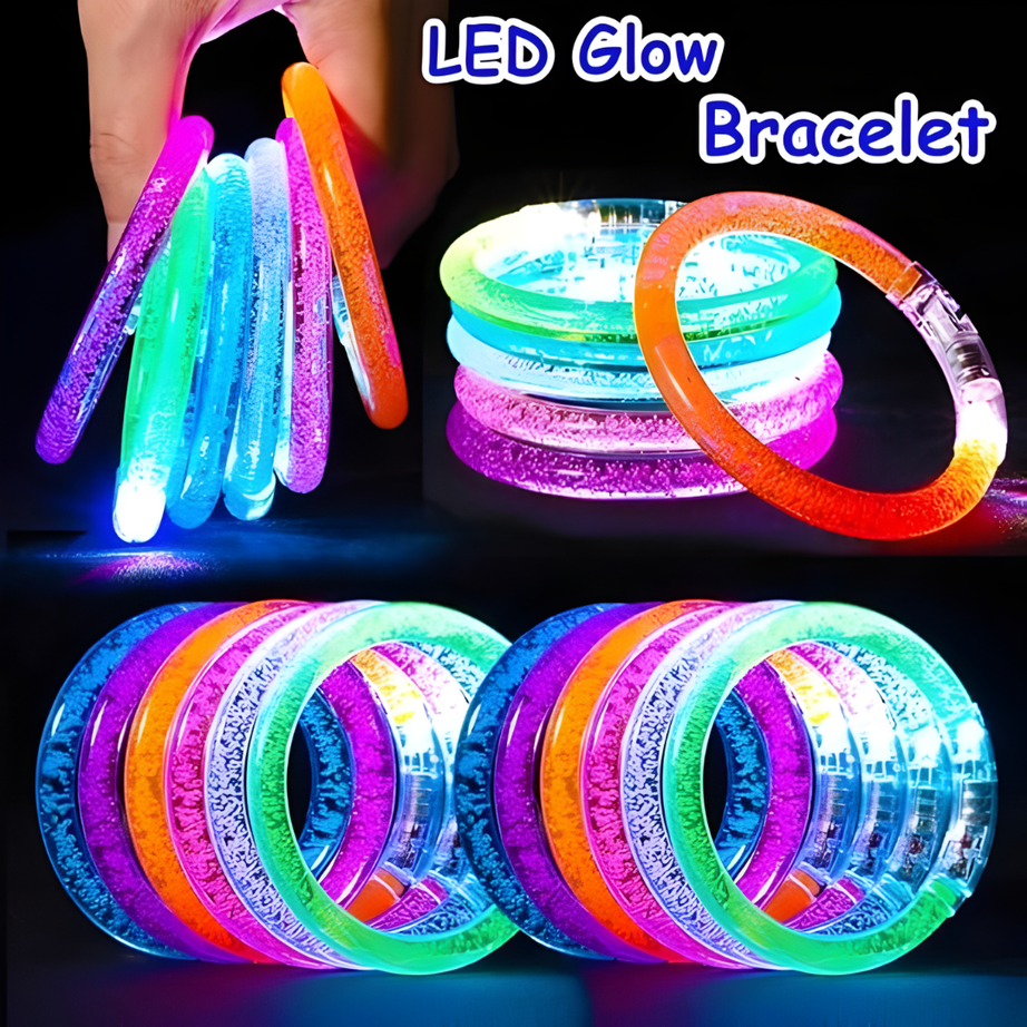 Glow in the Dark LED Bracelets – Luminous Party Bands for Kids & Adults ✨💡🌙 With Random Colors