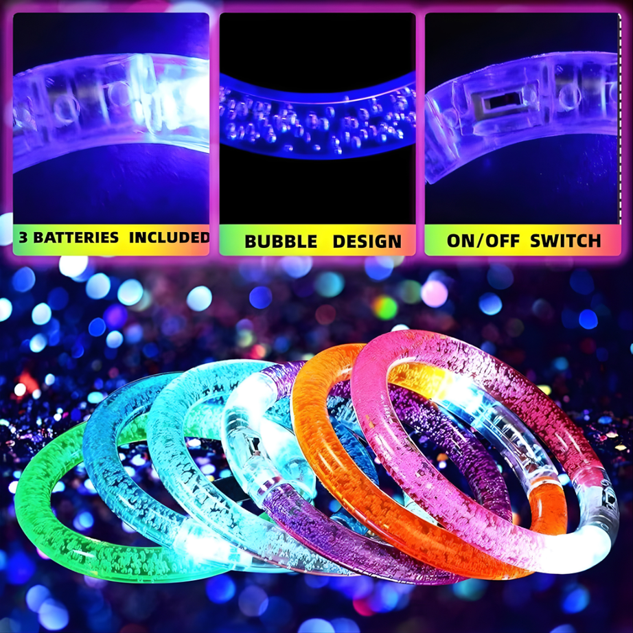 Glow in the Dark LED Bracelets – Luminous Party Bands for Kids & Adults ✨💡🌙 With Random Colors