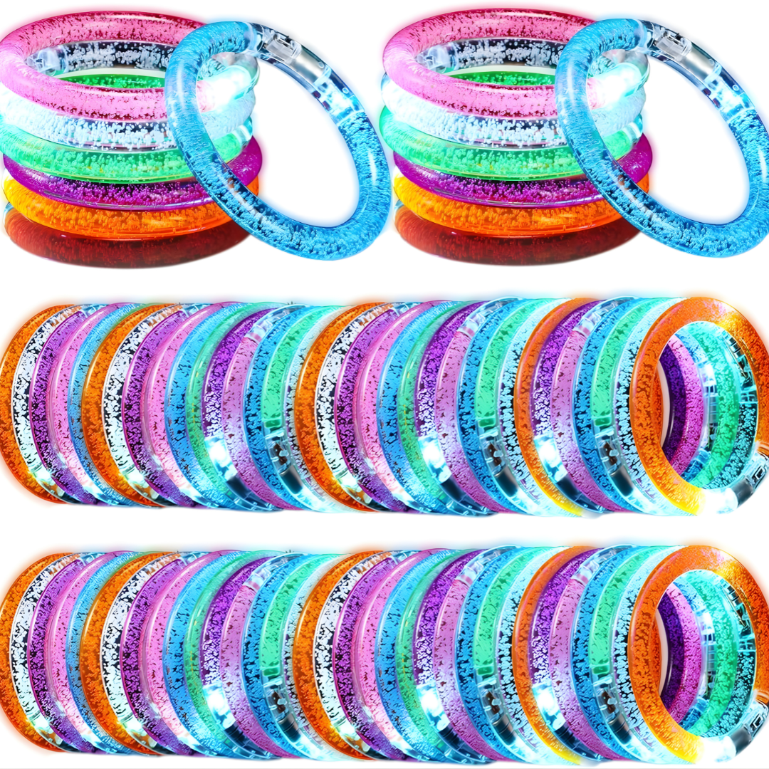 Glow in the Dark LED Bracelets – Luminous Party Bands for Kids & Adults ✨💡🌙 With Random Colors