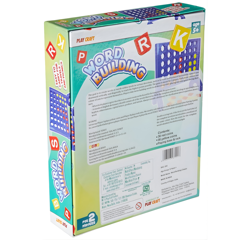 🧠🔤 Play Craft Word Building Classic – 4 in a Line Fun Game for 2 Players