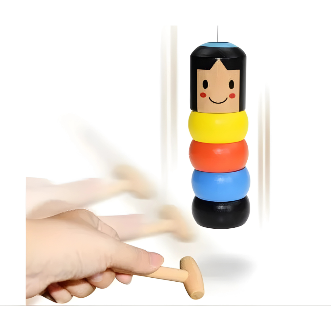 🪵 Unbreakable Immortal Wooden Man – Magic Balancing Toy for Kids