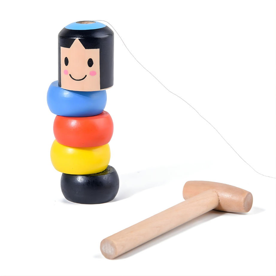 🪵 Unbreakable Immortal Wooden Man – Magic Balancing Toy for Kids