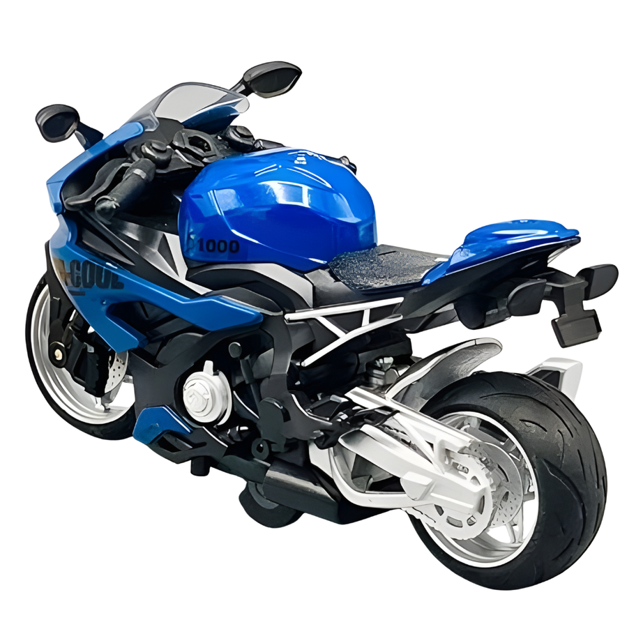 🏍️ Super Sport Bike Alloy Model Set – Light & Sound Action Toy for Kids 🚦 With Random Colors