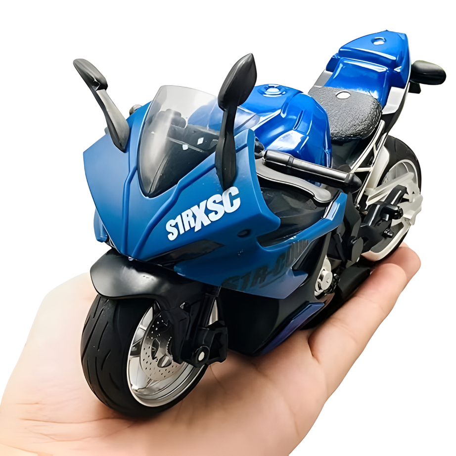 🏍️ Super Sport Bike Alloy Model Set – Light & Sound Action Toy for Kids 🚦 With Random Colors