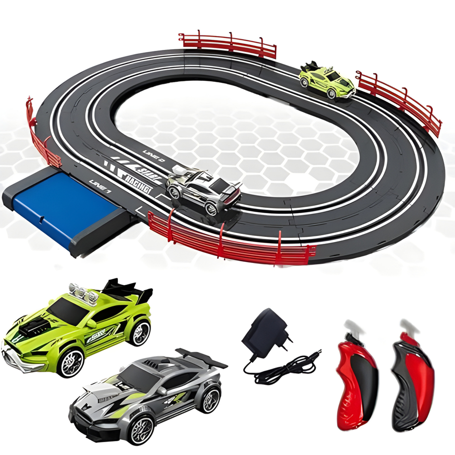 🏎️ Electric Racing Track Set – Dual Slot Car Racing Fun for Kids ⚡