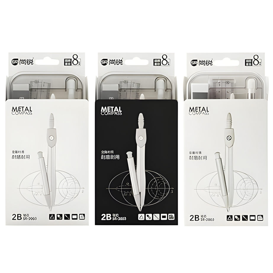 📐 Ultimate 8-Piece Professional Geometry Set for Students ✏️