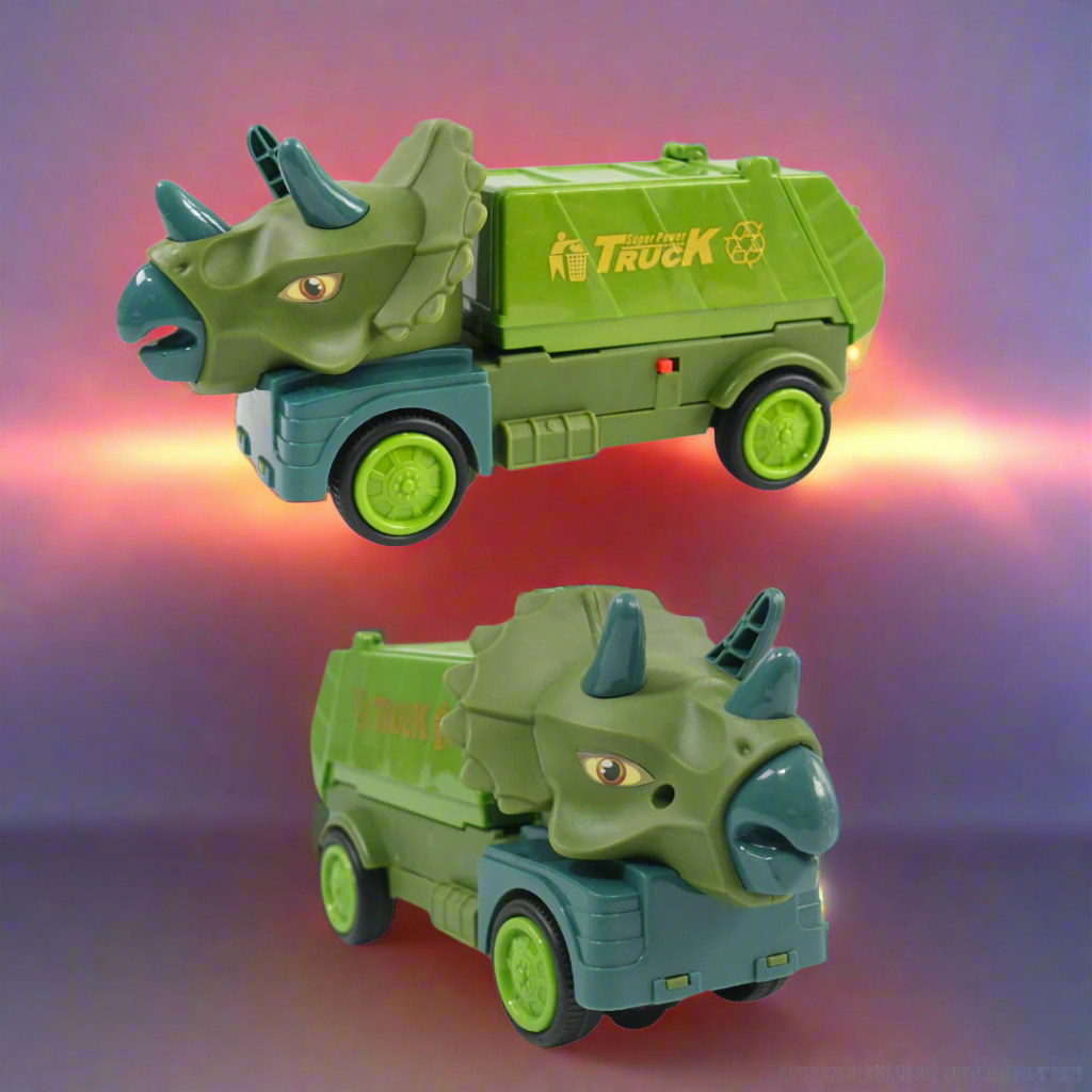 Kidsbestie-Dino Sanitation Truck with Light, Music for Kids