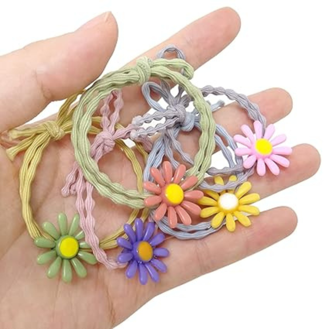Aesthetic pastel shades hair ties being barcelets