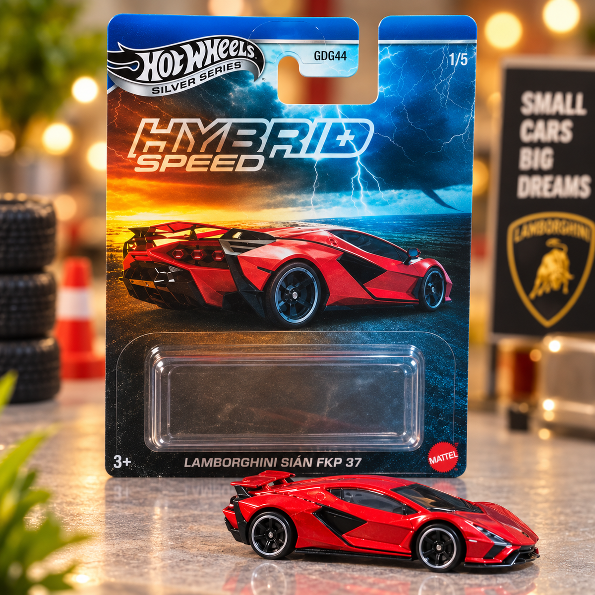Hot Wheels Silver Series Hybrid Speed Lamborghini Sián FKP 37 – Red Die-Cast Collector Car