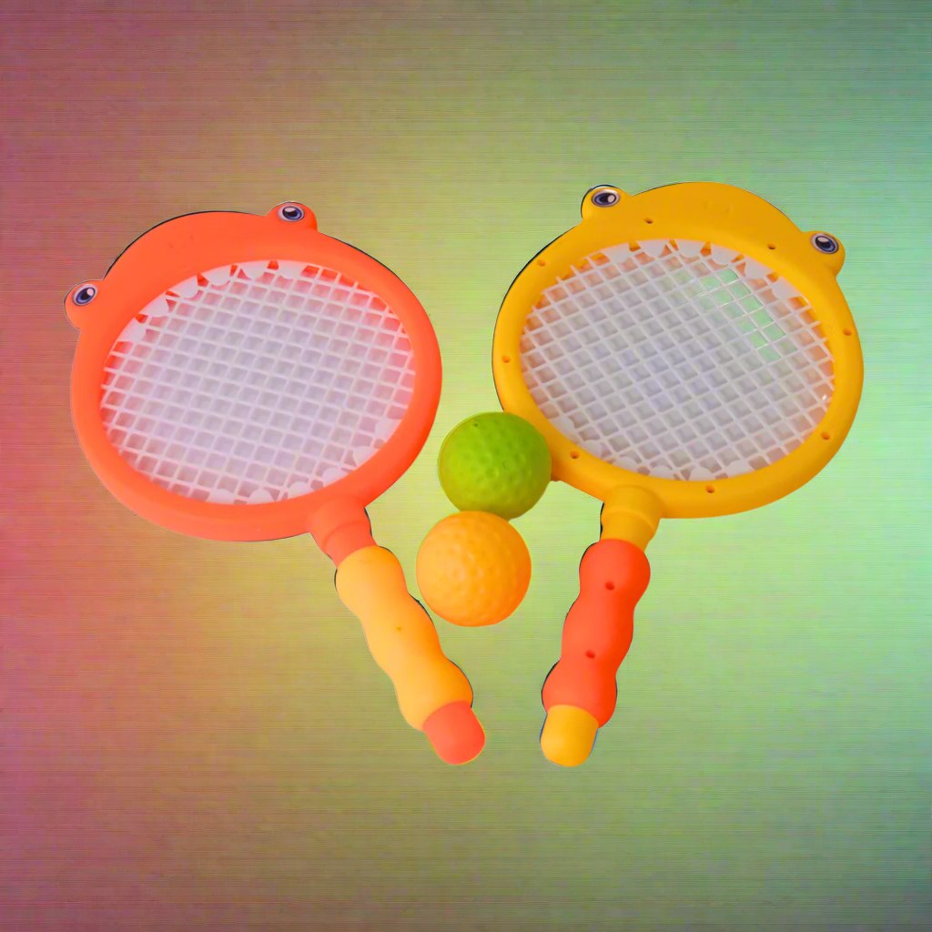 Kidsbestie-Fish Net Tennis Bats & Balls