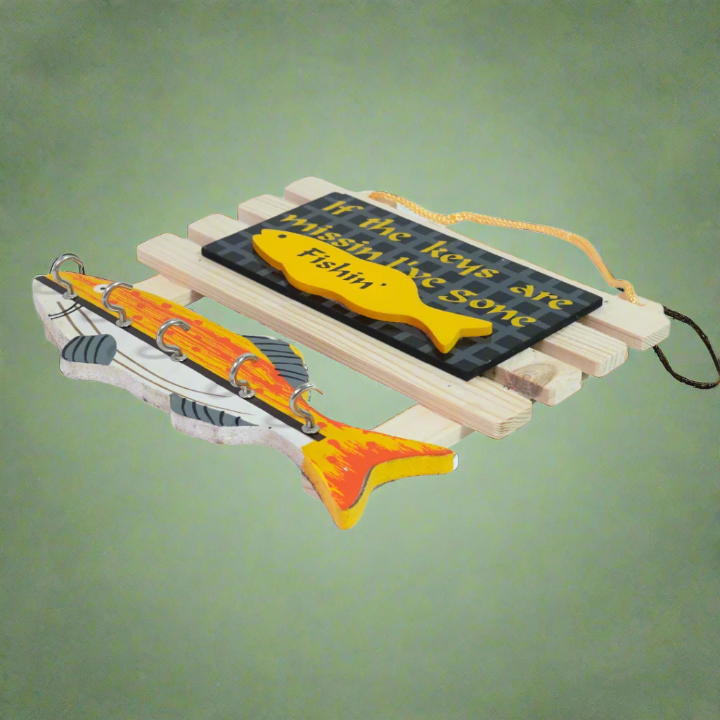 Kidsbestie-Fishing Key Holder for Living Room Wall Decor