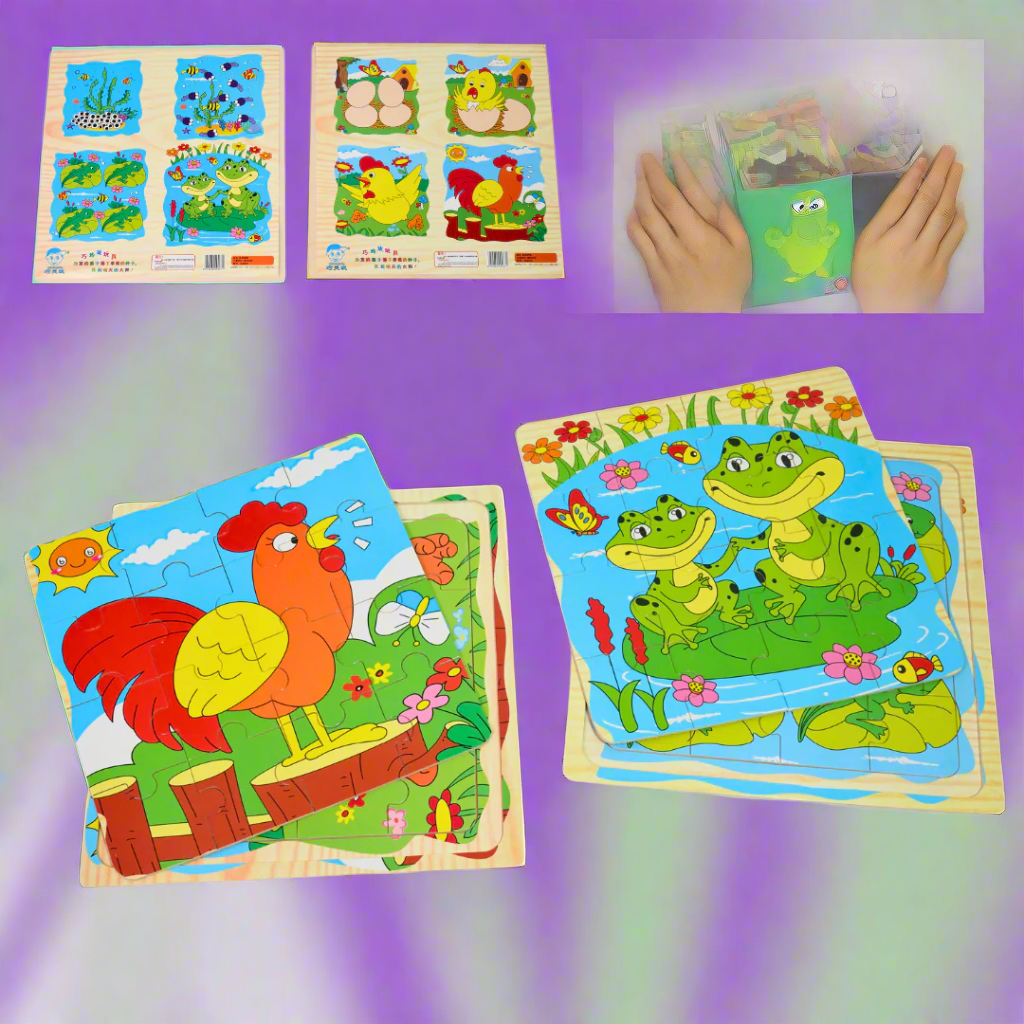 Kidsbestie-Frog/Cock Puzzle Book for Children