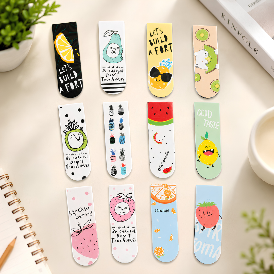 Reuseable magnetic page markers for books and planners,journals