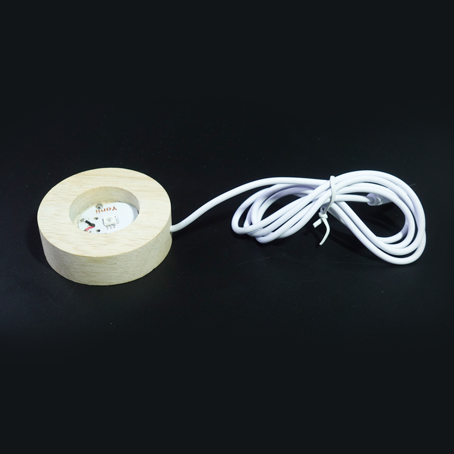 Kidsbestie-Galaxy 3D Crystal Ball Night Light with Wooden Base USB Table LED Wooden Crystal Ball for Home Office Decoration Birthday Gift 