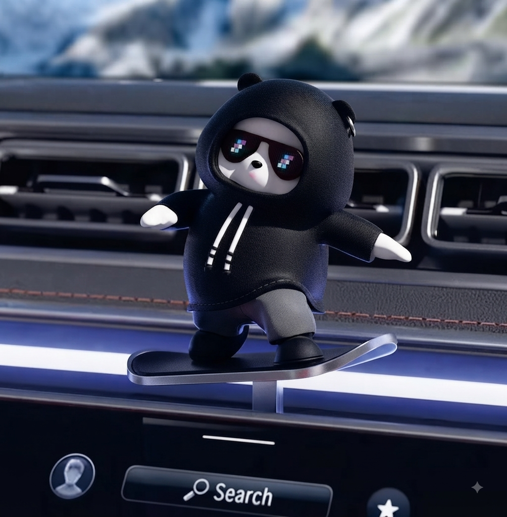Zouivu X Bear Skateboard Dashboard Ornament