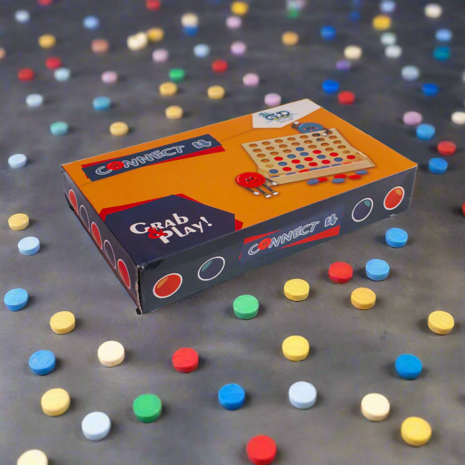 Kidsbestie-Wooden Grab and Play CONNECT 4 for Kids