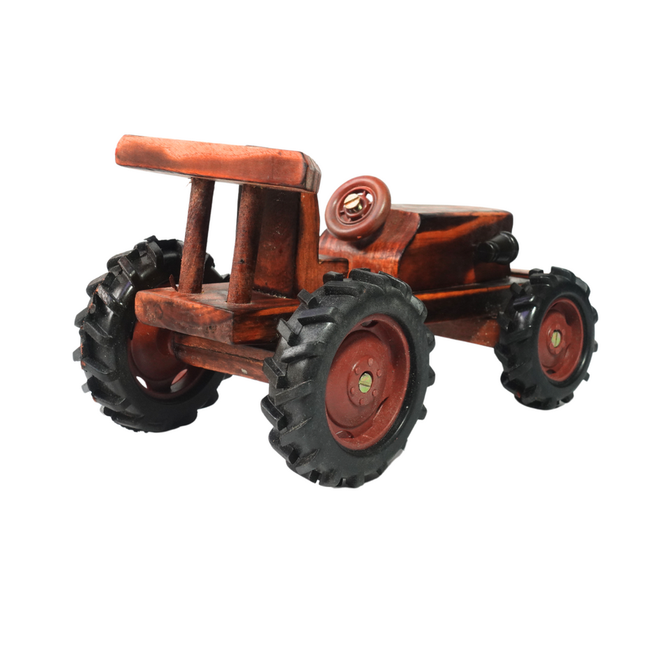 Kidsbestie-Handmade Wooden Movable Tractor Toy