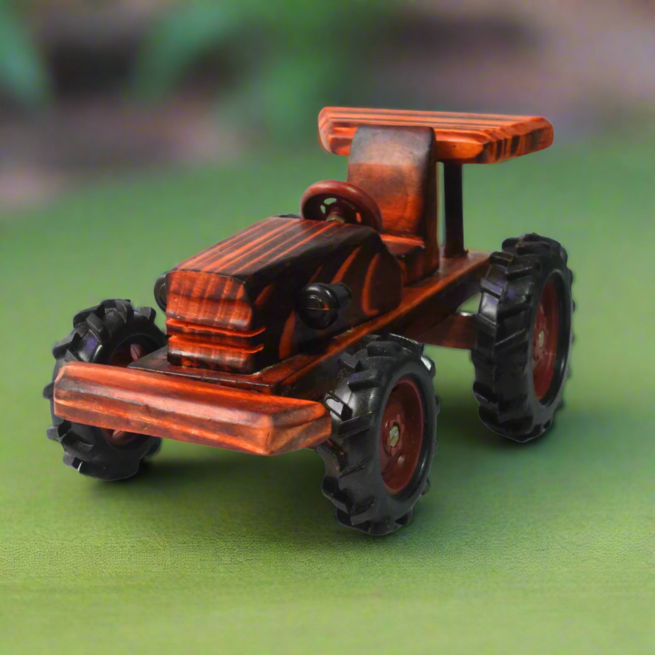 Kidsbestie-Handmade Wooden Movable Tractor Toy for Children