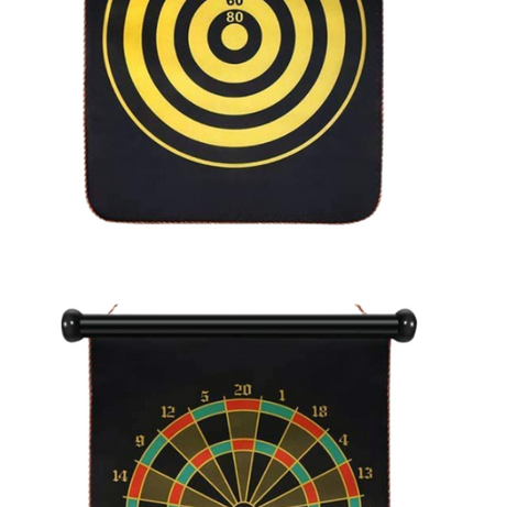 2 in 1 Magnetic Dart Board Game with 4 Magnetic Darts – Roll-Up Edition(Front & Back) | KidsBestie
