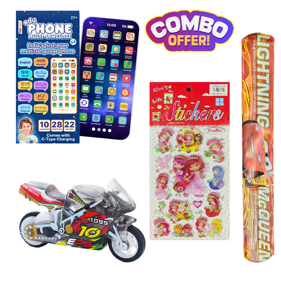2026 New Gen Combo - Multi-language Phone With Sparkling Bike, Sticker and Band