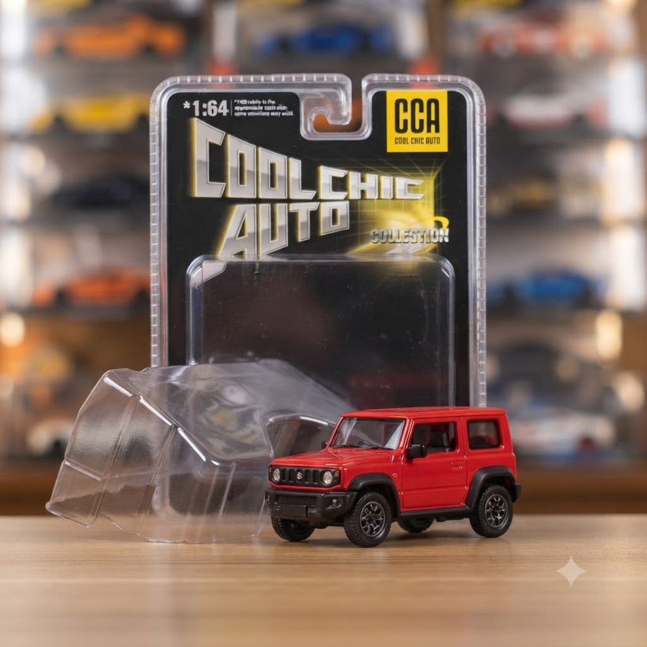 CCA Cool Chic Auto Collection Series: 1:48 Scale Suzuki Jimny 2018 Die-Cast Miniature Car (Red)