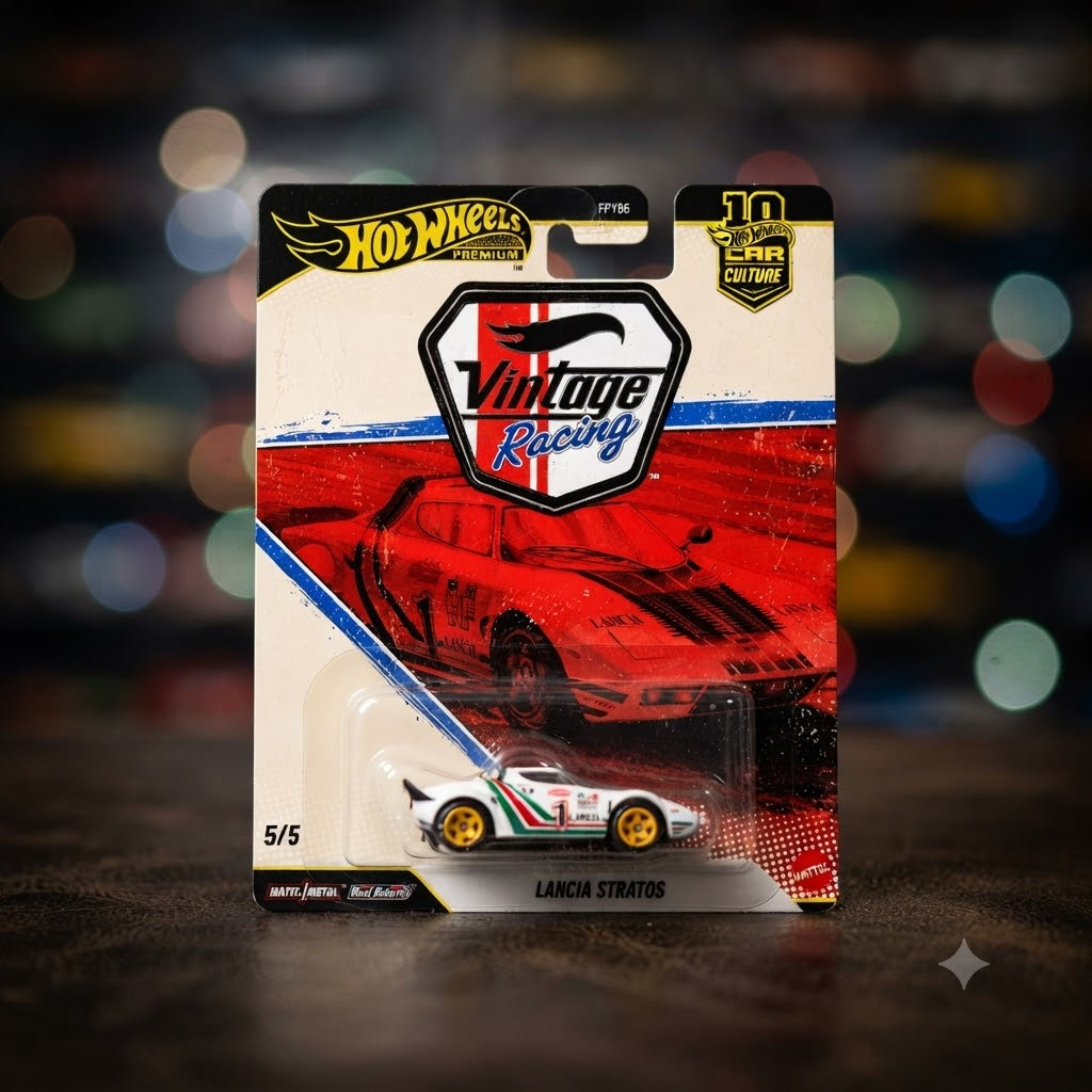 Hot Wheels Premium Car Culture: Lancia Stratos (Vintage Racing Edition #5/5)-Imported