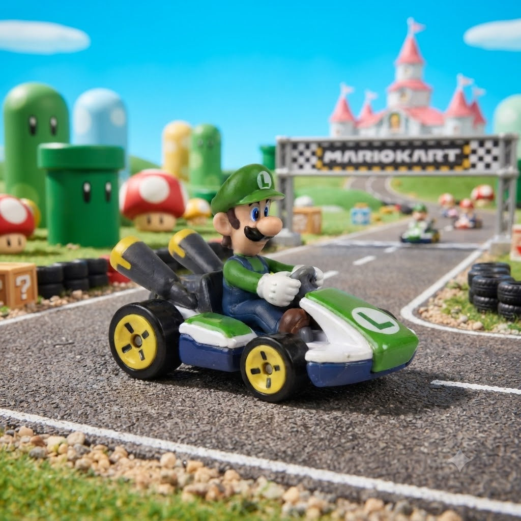 Luigi Standard Kart - Hot Wheels Mario Kart Die-Cast Miniature