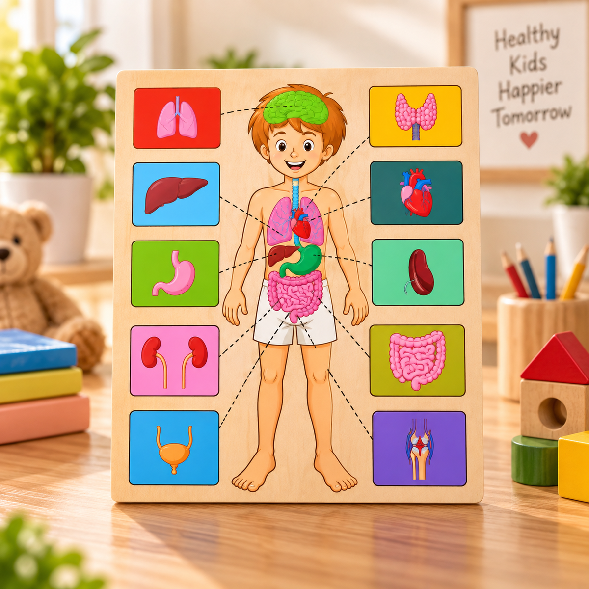 Wooden Human Body Internal Organs Learning Puzzle for Kids – Anatomy & Body Parts Educational Puzzle