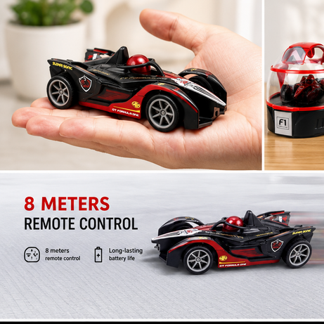 Mini Rechargeable Remote Control Racing Car with Helmet Storage Case