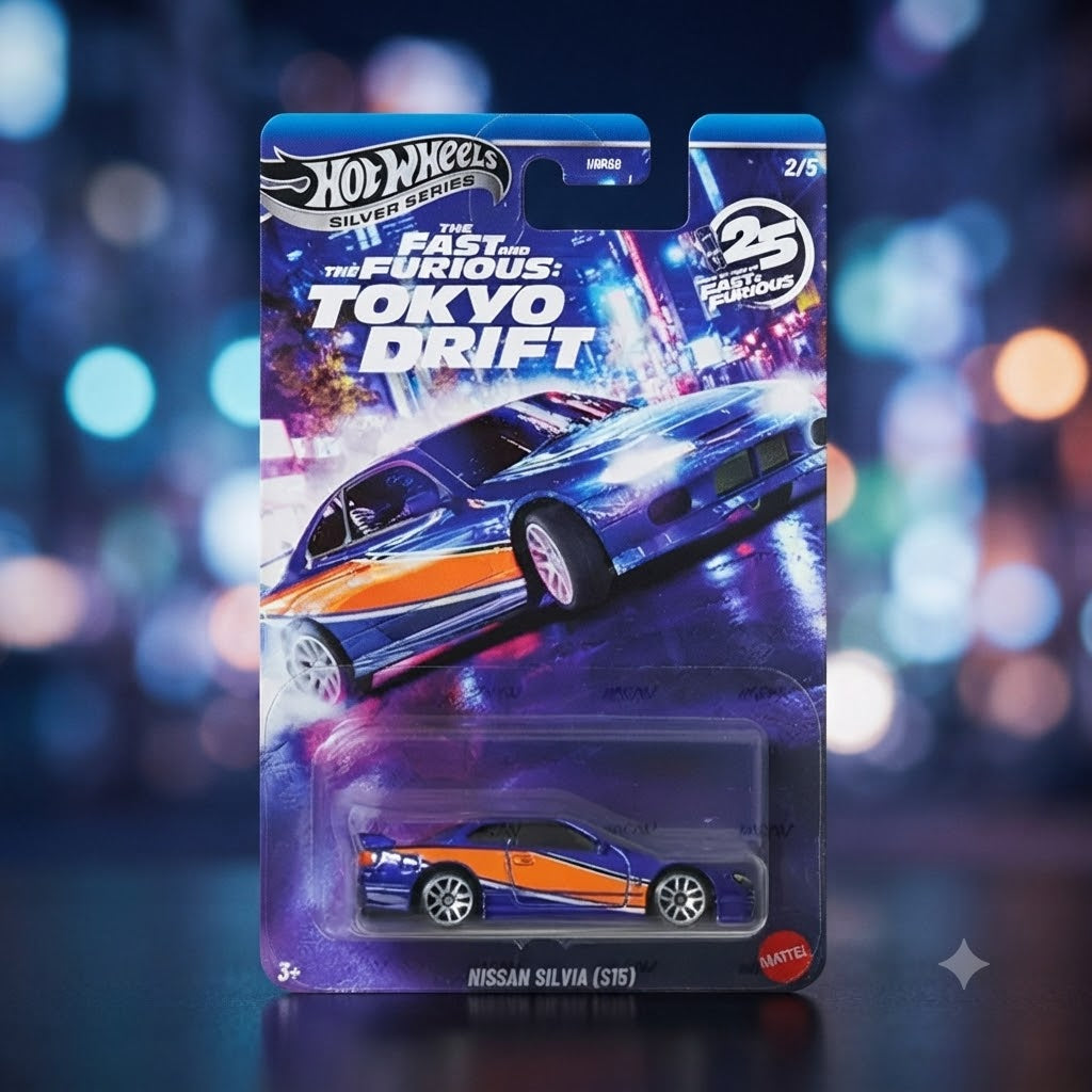 Hot Wheels Fast & Furious Silver Series: Nissan Silvia (S15) – Tokyo Drift Edition (2/5)