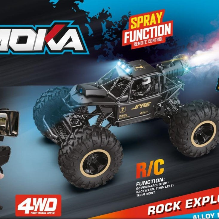 RC MOKA BigSize Cars with 720P Hd FPV WiFi Camera | Spray Function With Mobile Stand | Off-Road Remote Control Truck Monster Trucks