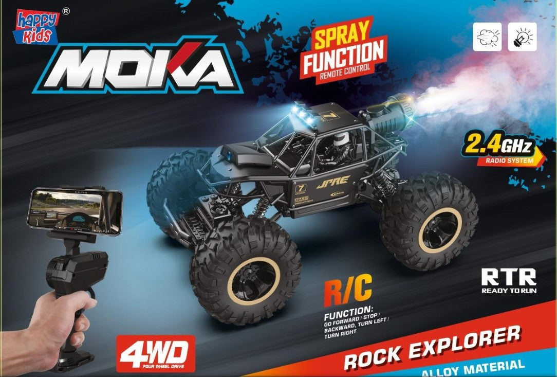 RC MOKA BigSize Cars with 720P Hd FPV WiFi Camera | Spray Function With Mobile Stand | Off-Road Remote Control Truck Monster Trucks