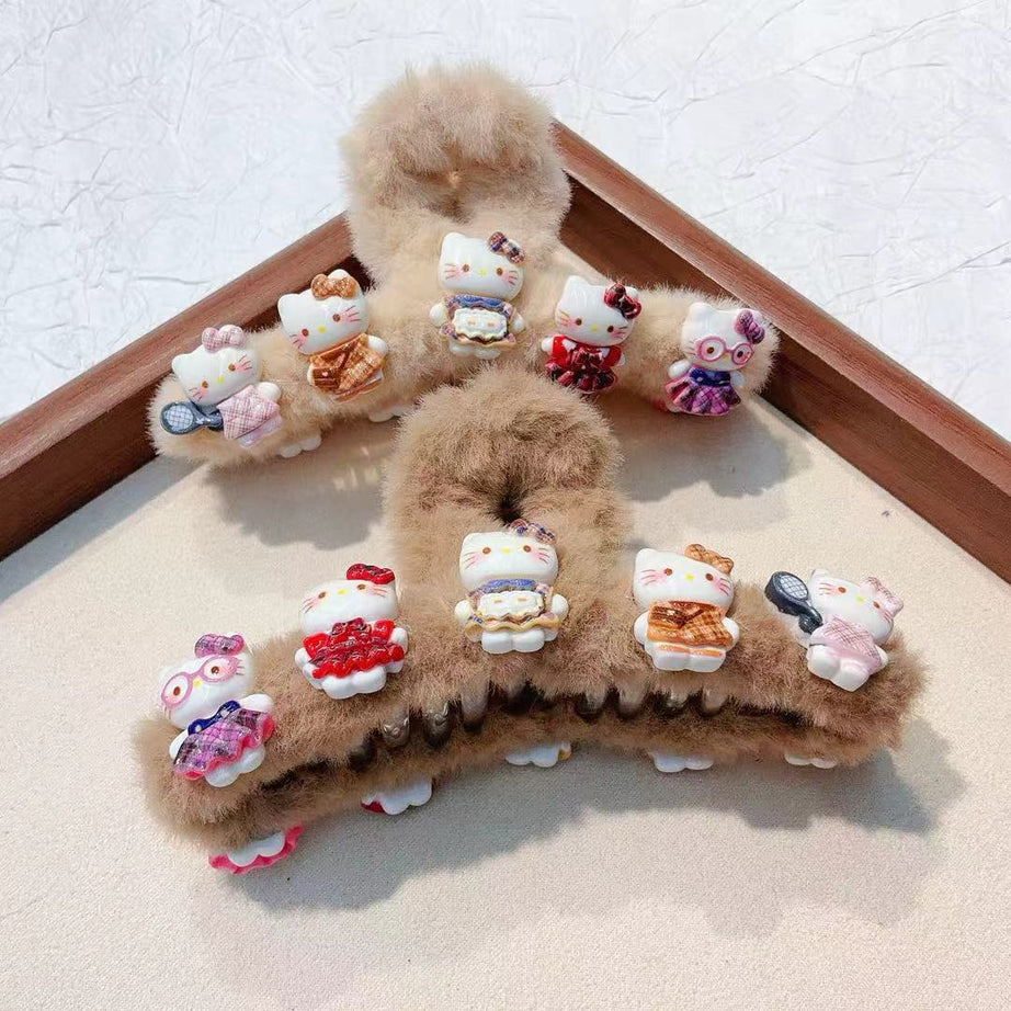 KittyCharm Korean Hair Claw Clip 🐱✨ | Premium Imported Faux Fur Designer Clip
