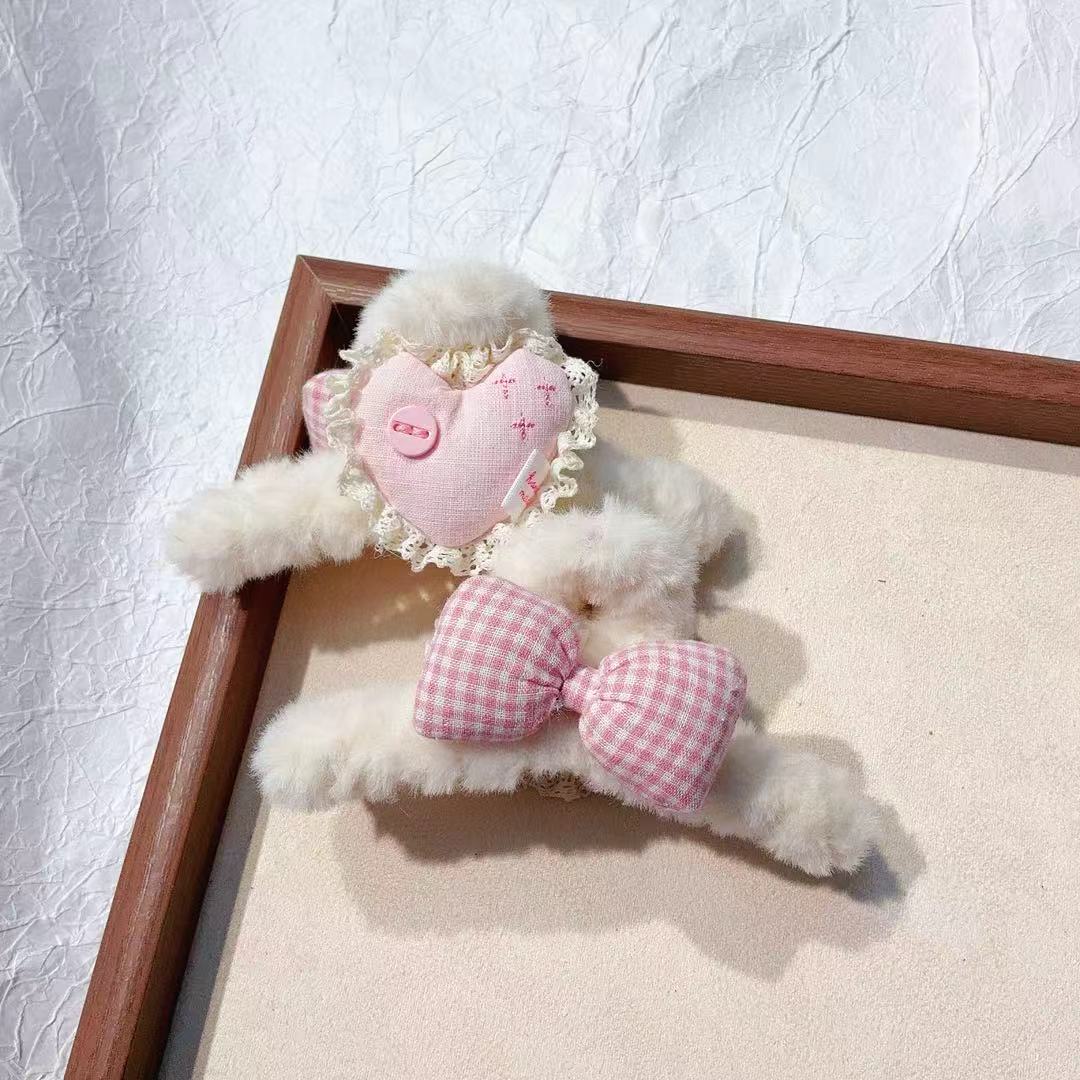 FluffyCharm Korean Hair Clip 💕 | Premium Imported Faux Fur Bow Accessory (1 Piece)