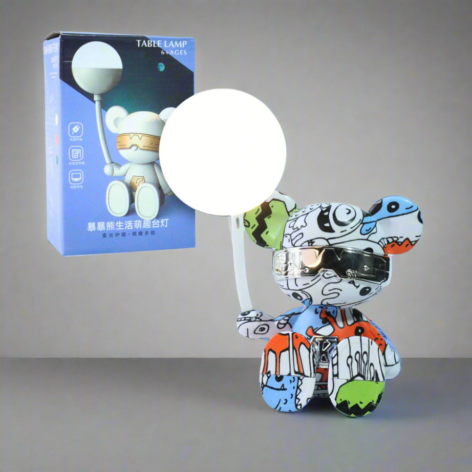 Kidsbestie-Rechargeable Teddy Bear Desk Lamp for Study