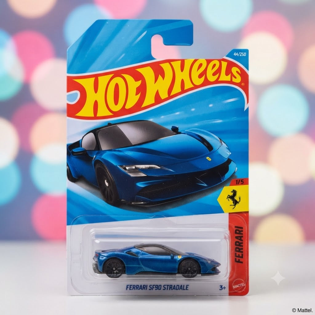 1+1 Hot Wheels ComboBlue Speed Collection: Ferrari SF90 Stradale & Haulerback Duo