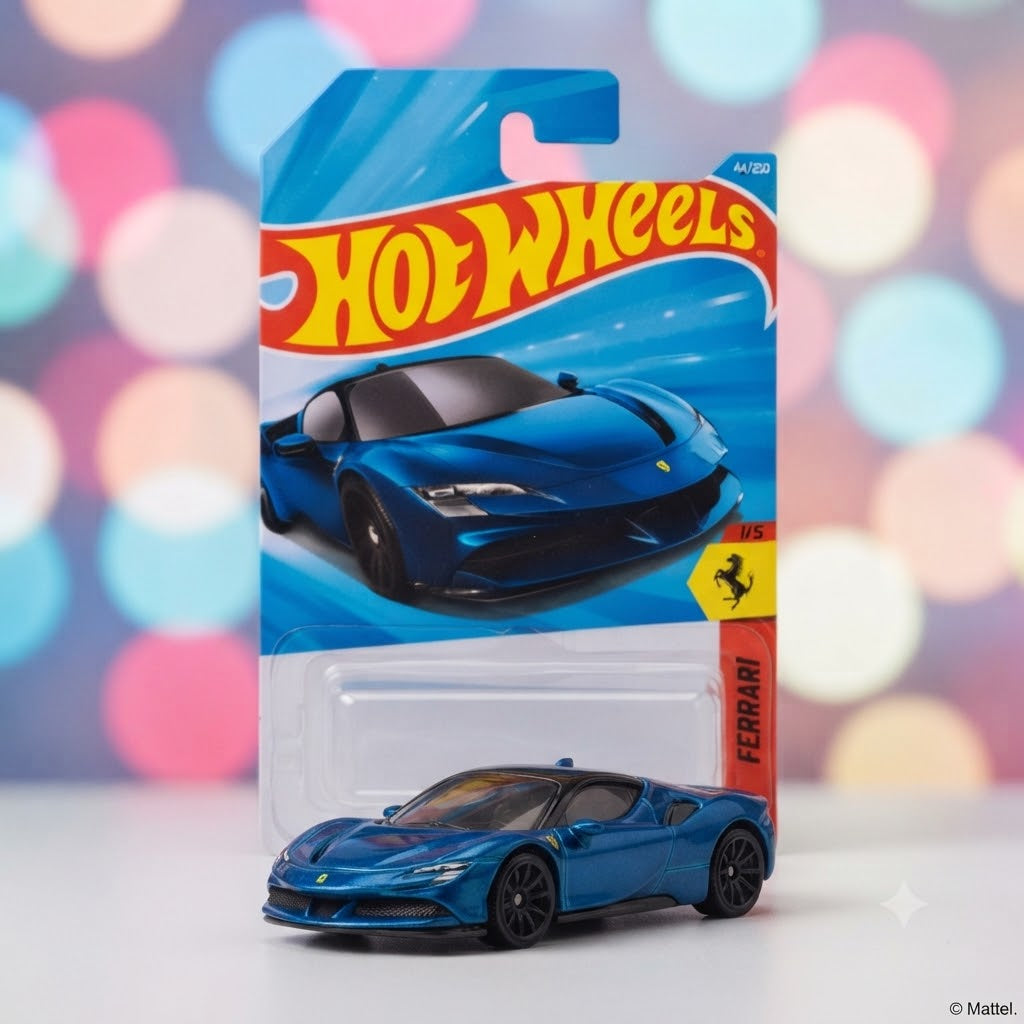 1+1 Hot Wheels ComboBlue Speed Collection: Ferrari SF90 Stradale & Haulerback Duo