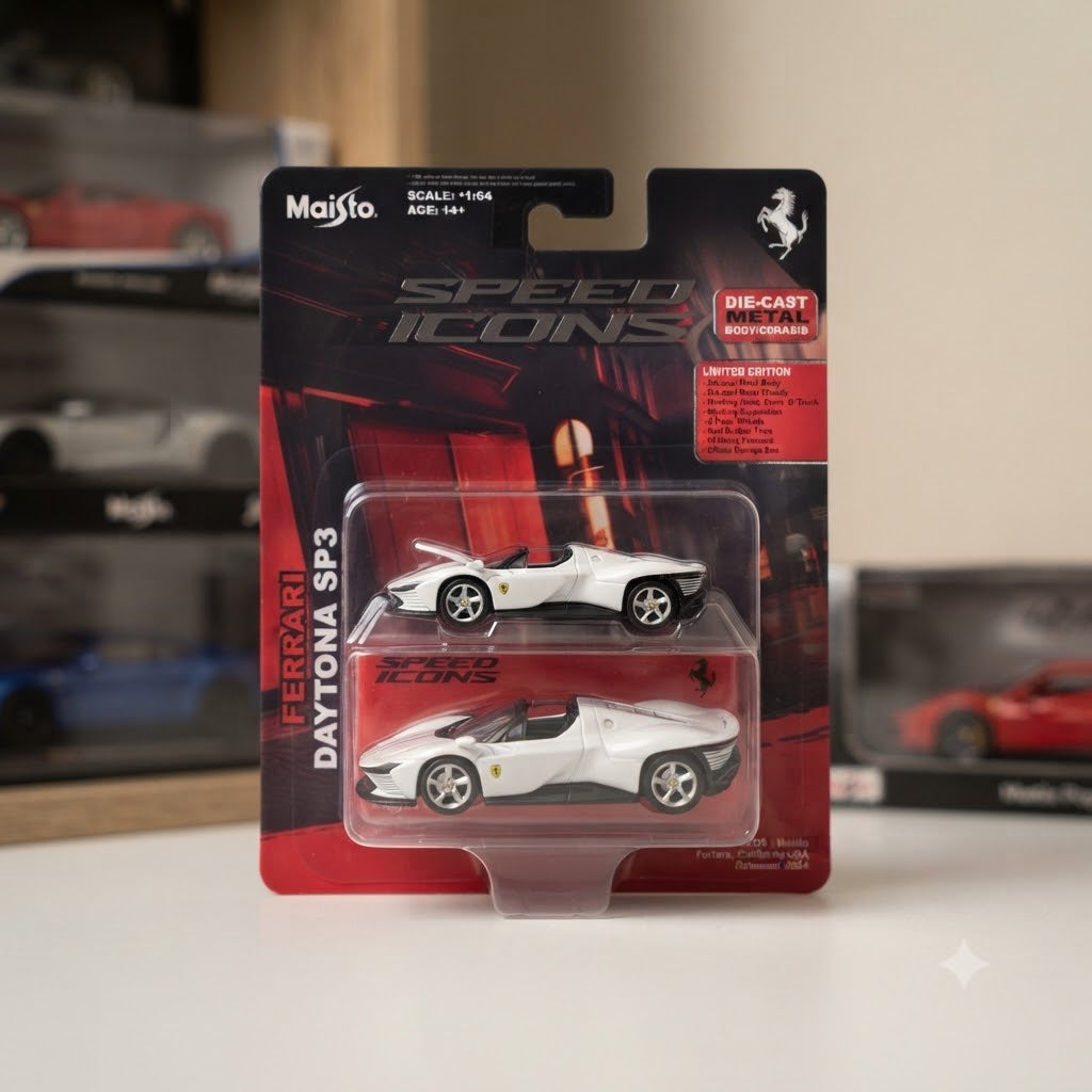 Maisto 1:64 Scale Ferrari Daytona SP3 Speed Icons Die-Cast Model Car Set