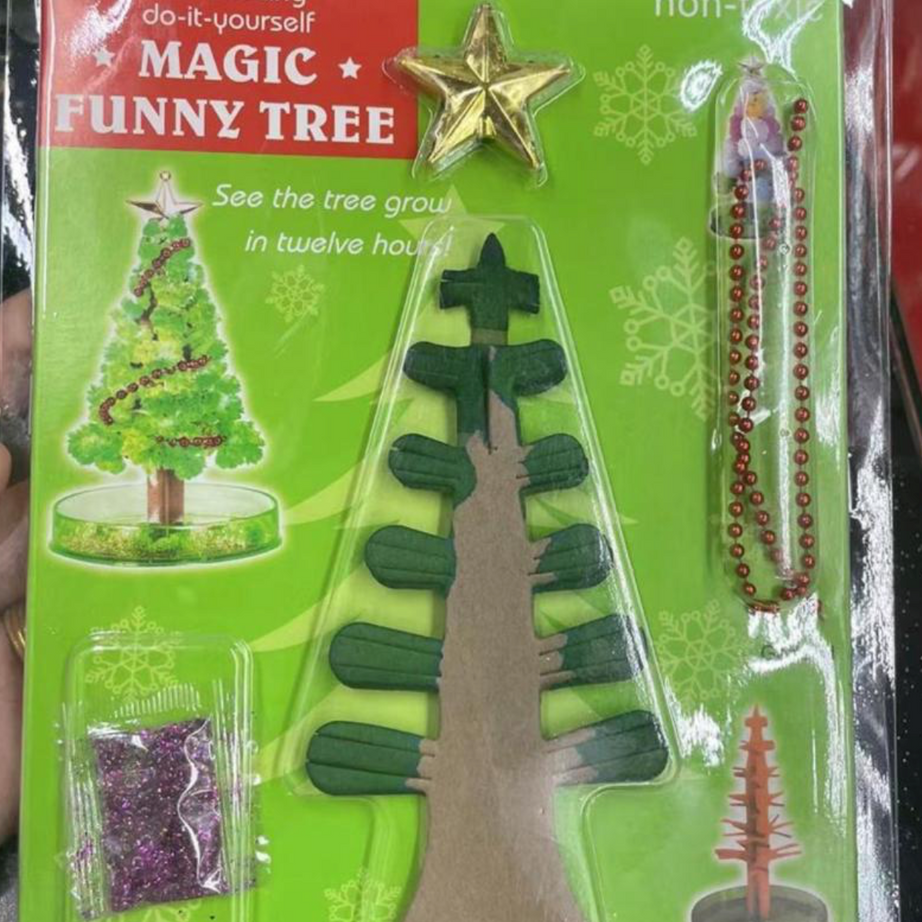 Self Growing Crystal Magic Christmas Tree - Free Accessories - 1 Pc