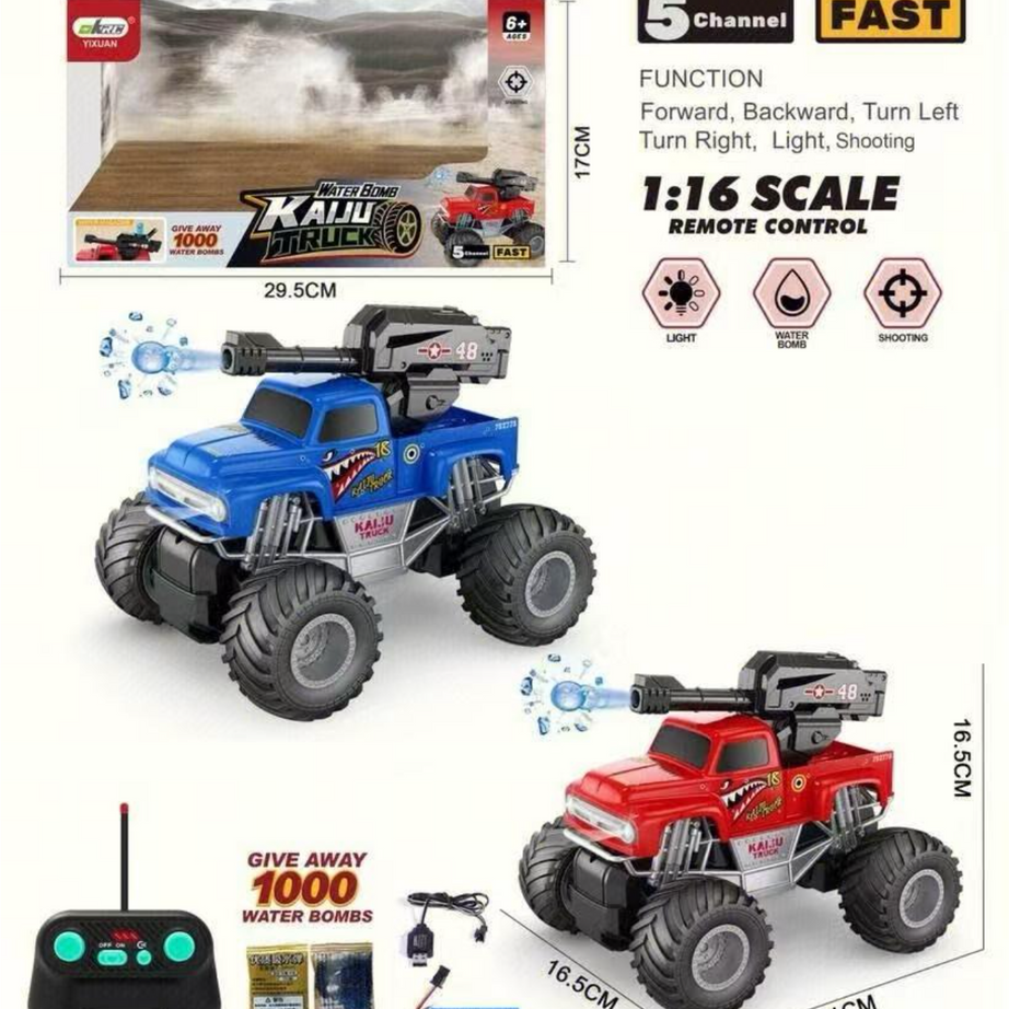 Remote Control Water Bomb Truck – Action-Packed Splash Adventure(Random colors)