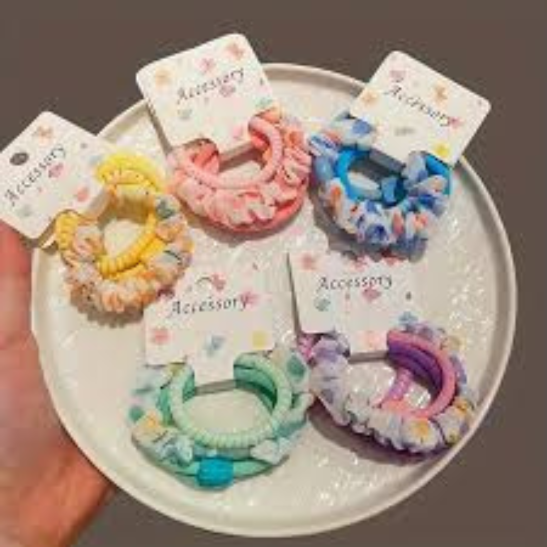 Scrunchies set stylish soft and hair friendly collection