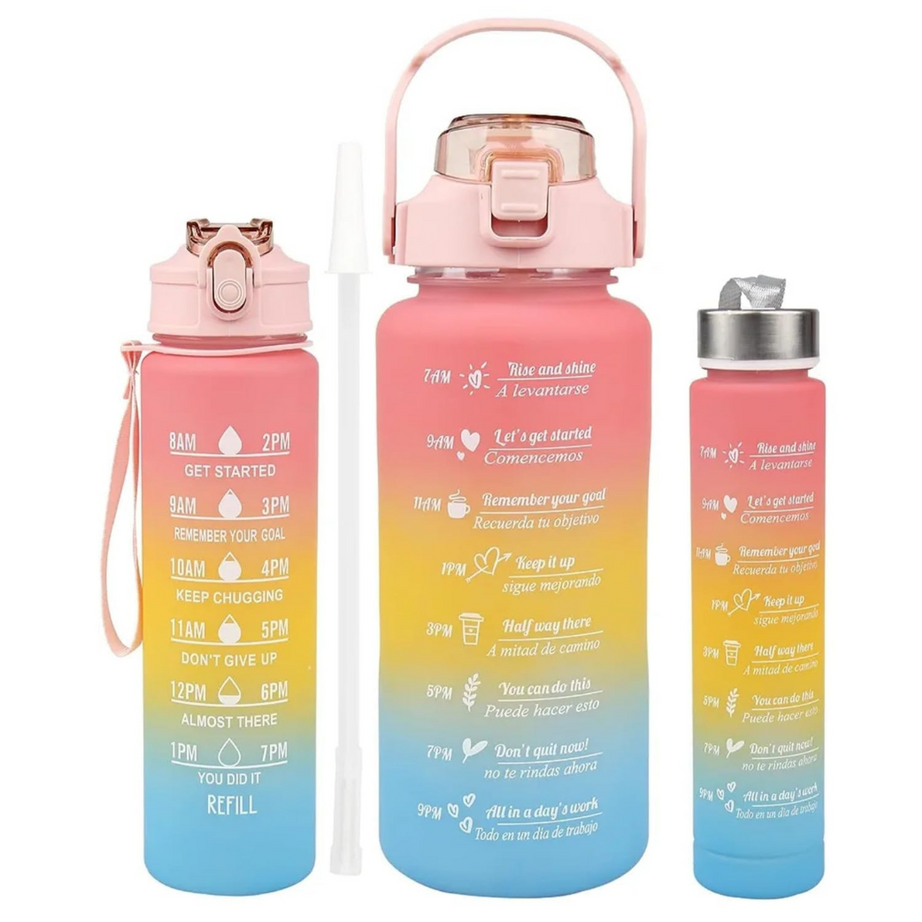 Kidsbestie- Set of 3 Daily Tracking Leakproof  Water Bottle