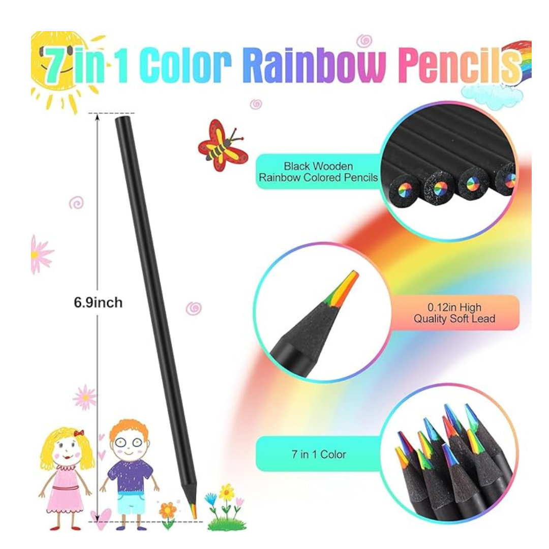 Kidsbestie- Seven in 1 Rainbow pencil