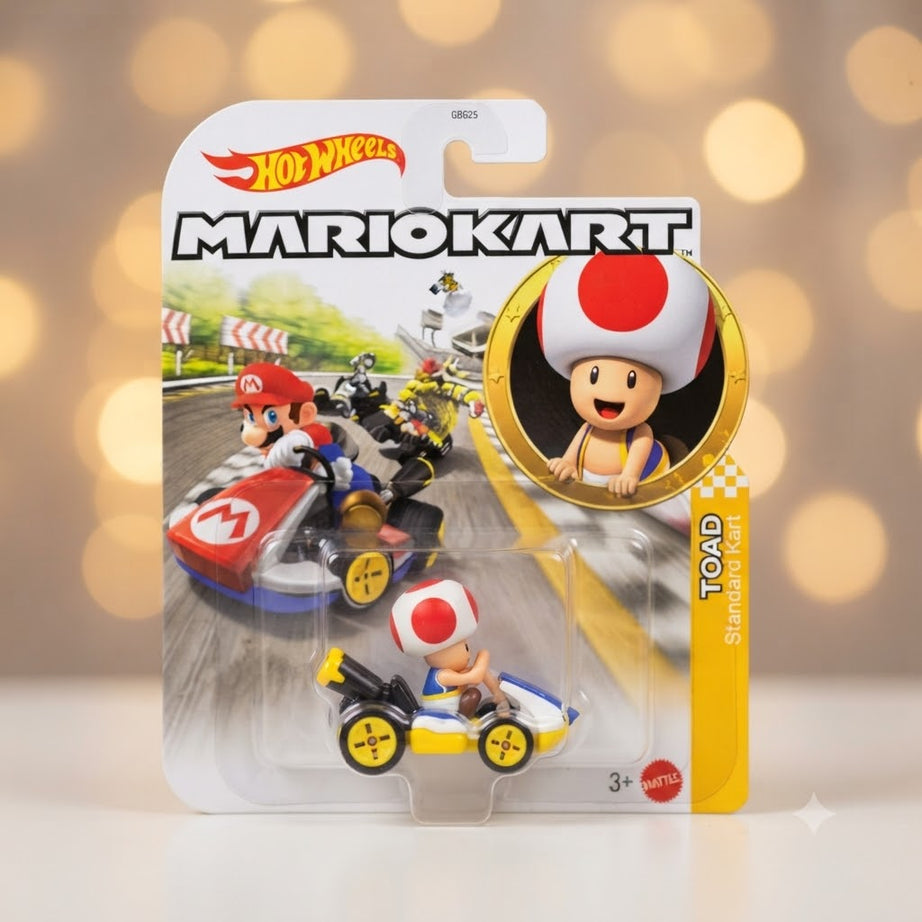 Hot Wheels Mario Kart Standard Kart - Toad Die-Cast Miniature Replica